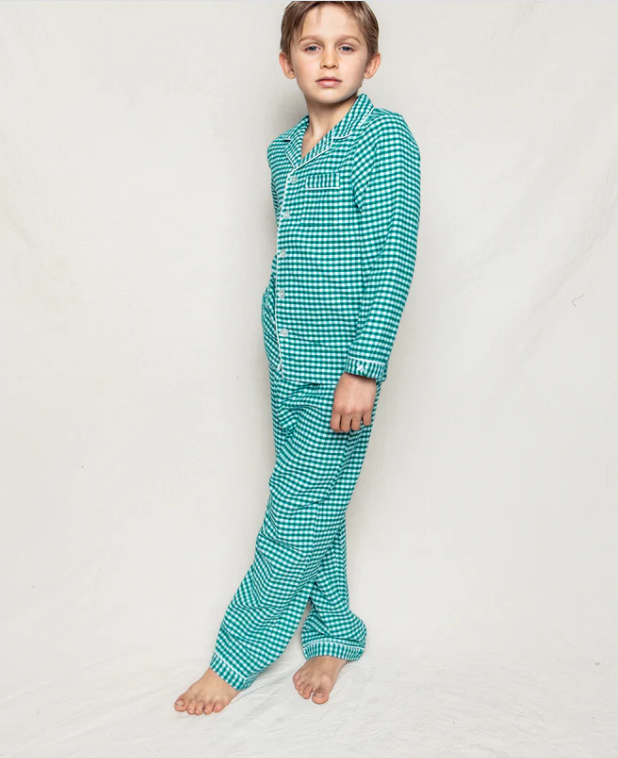 Green Gingham Flannel Pajamas