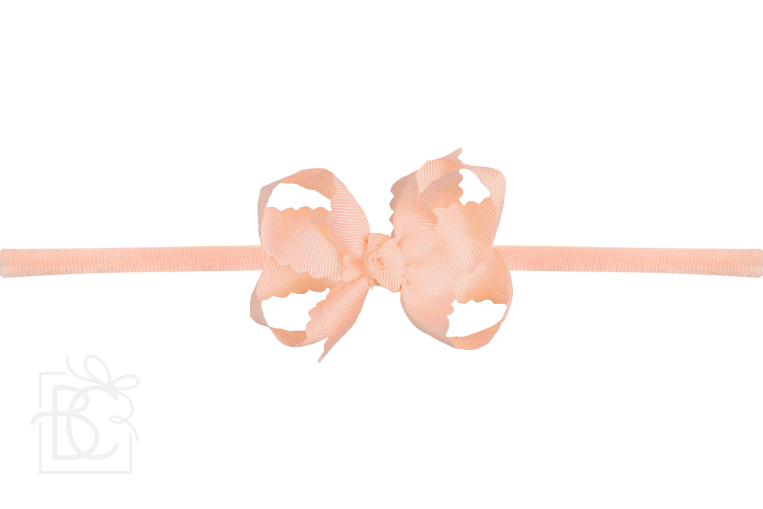 1/4" HEADBAND SCALLOPED EDGE BOW | 3.5" Orange