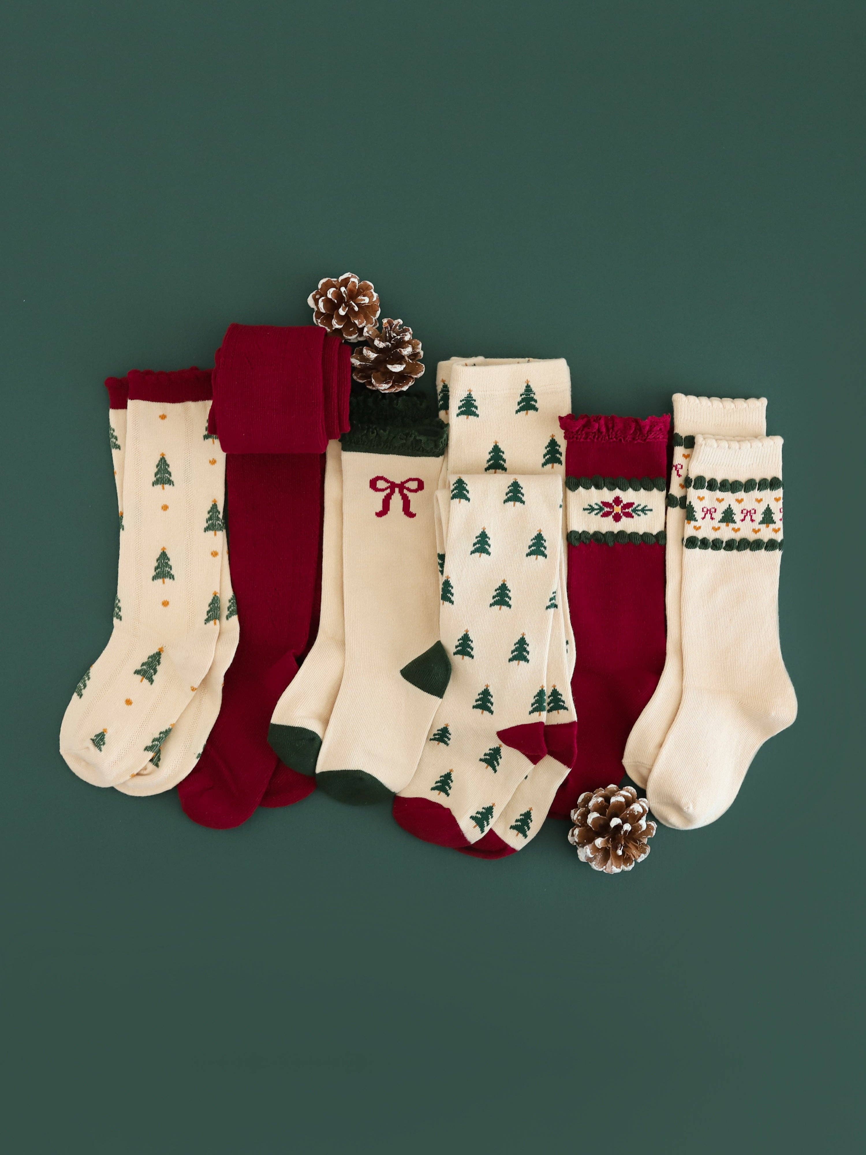 Fair Isle Knee High Socks | Vanilla
