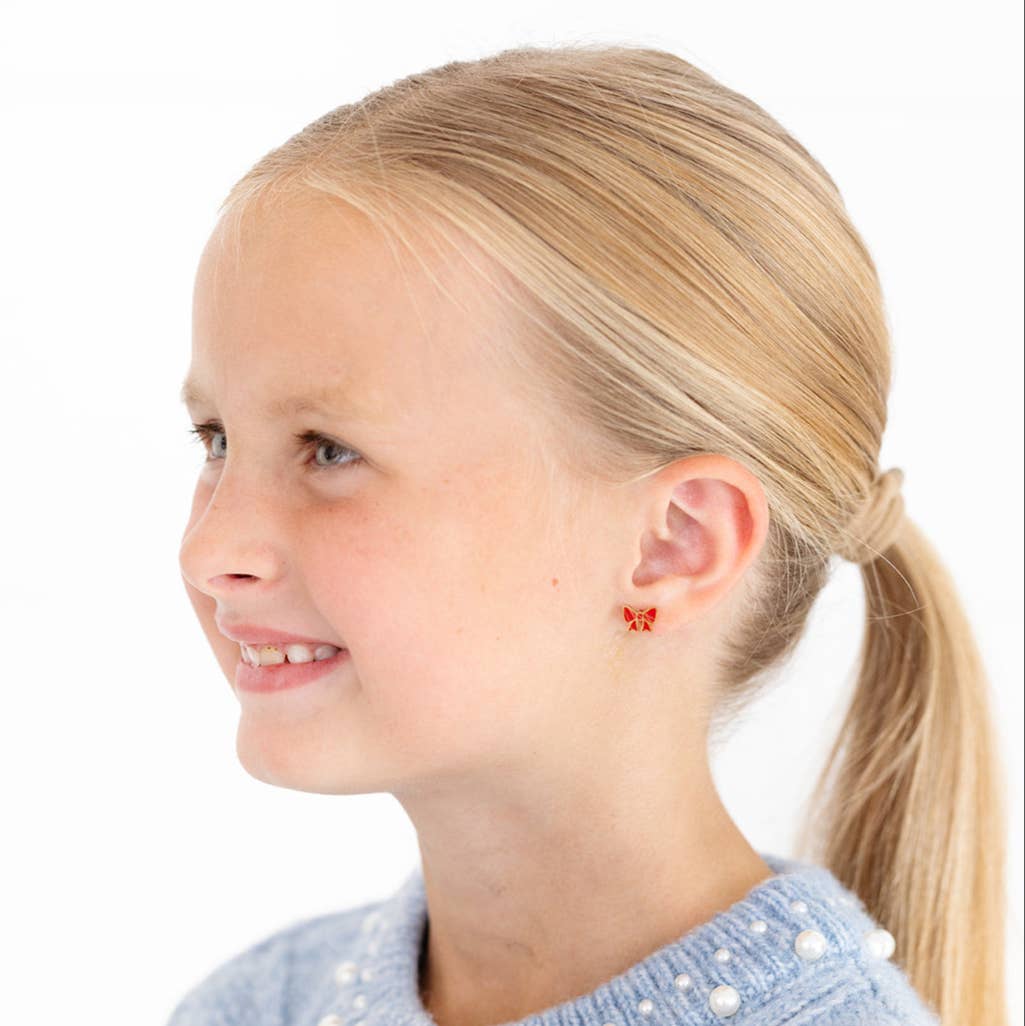 Earrings | Red Bow Stud - The Yellow Canary