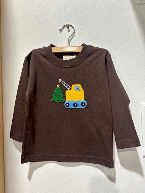 LS Brown T-Shirt| Christmas Crane