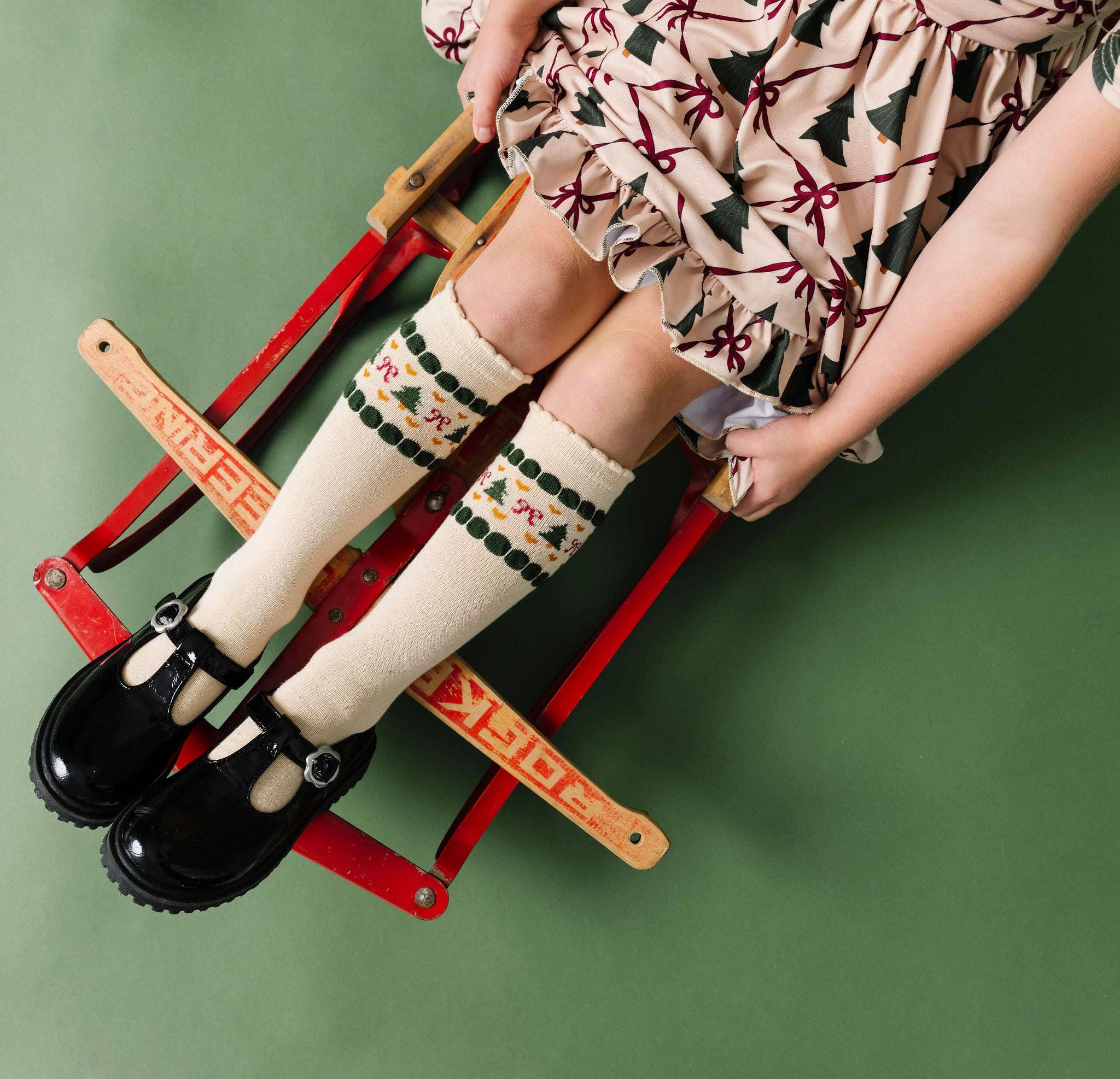 Fair Isle Knee High Socks | Vanilla