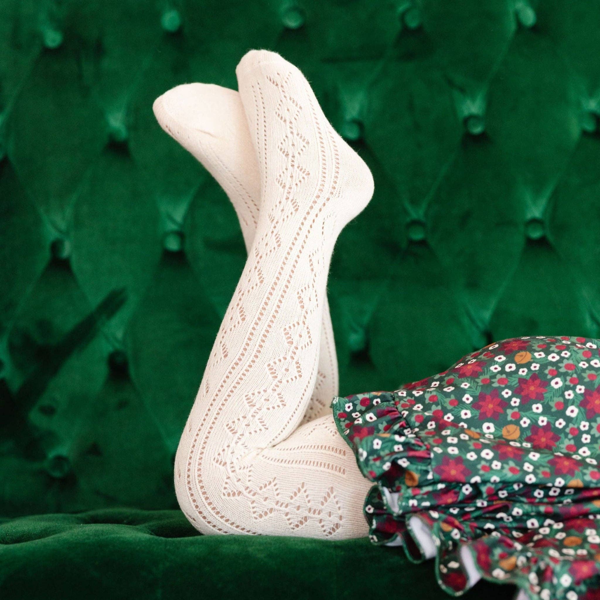 Fancy Knit Tights | Vanilla