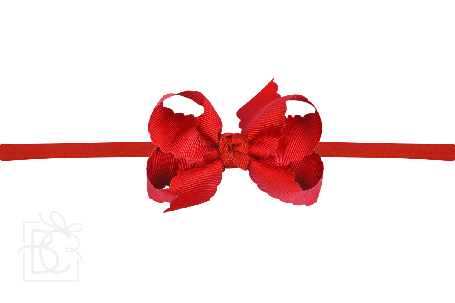 1/4" HEADBAND SCALLOPED EDGE BOW | 3.5" Orange