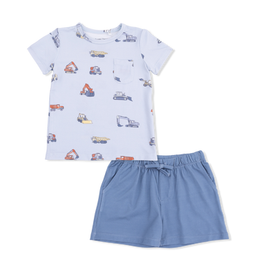 Tee and Short | Construction Vehicles - The Yellow Canary