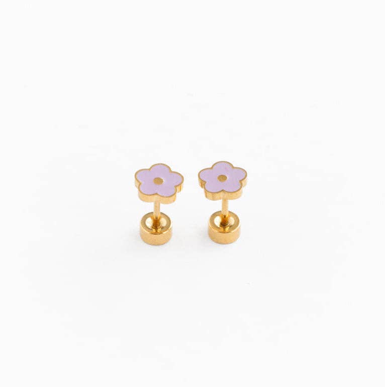Earrings | Petite Flower Pink - The Yellow Canary