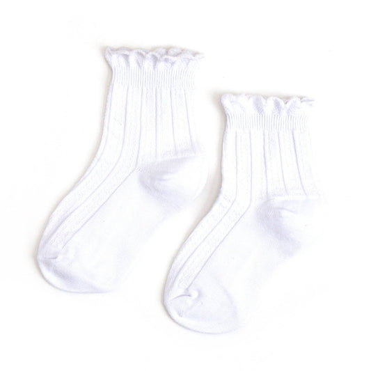 Frill Midi Socks | White - The Yellow Canary