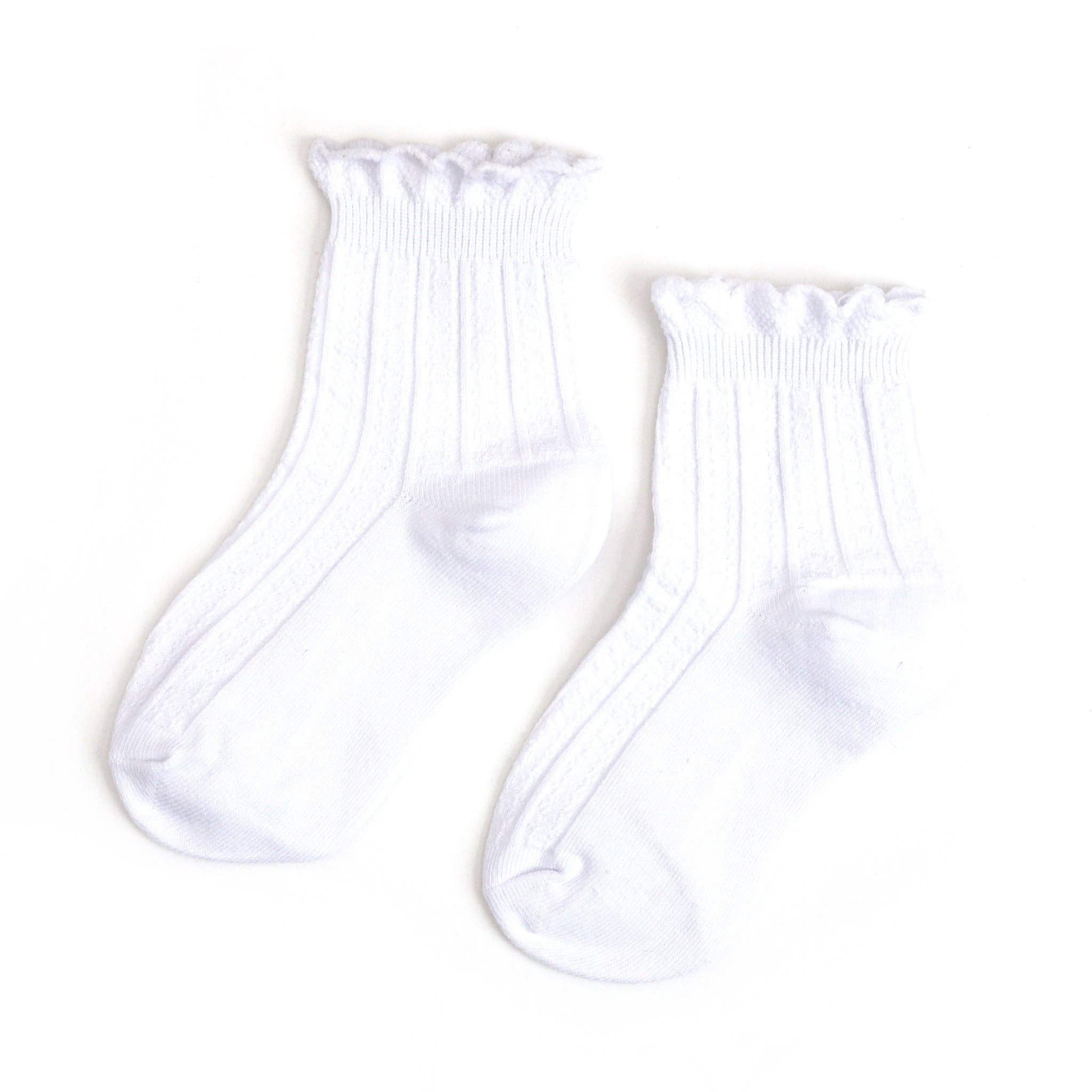 Frill Midi Socks | White