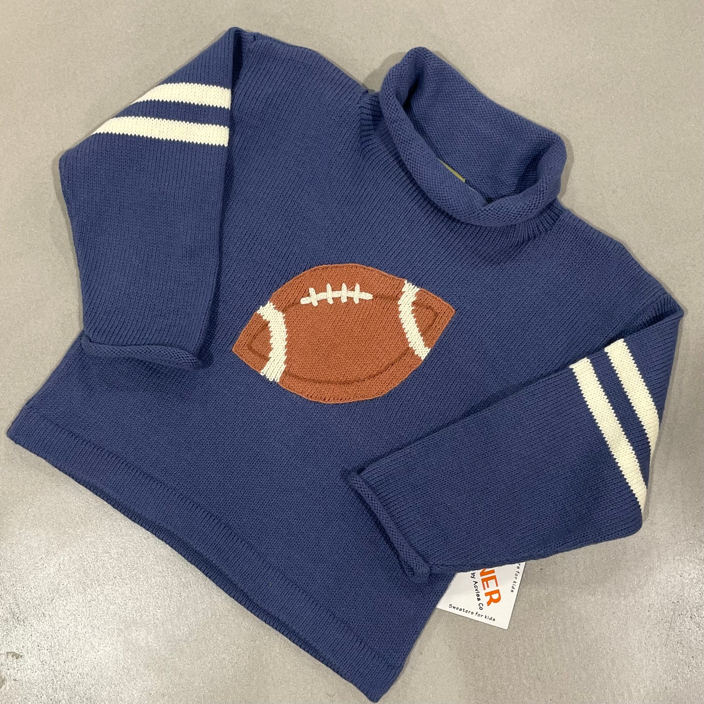 Football Roll Sweater | Slate Blue