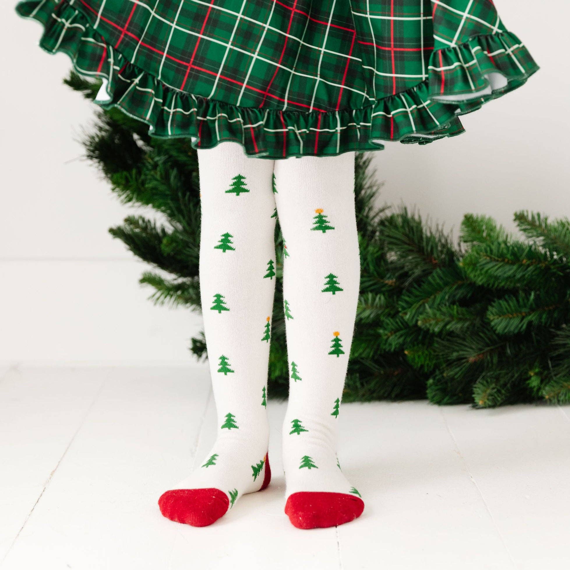 Christmas Tree Knit Tights