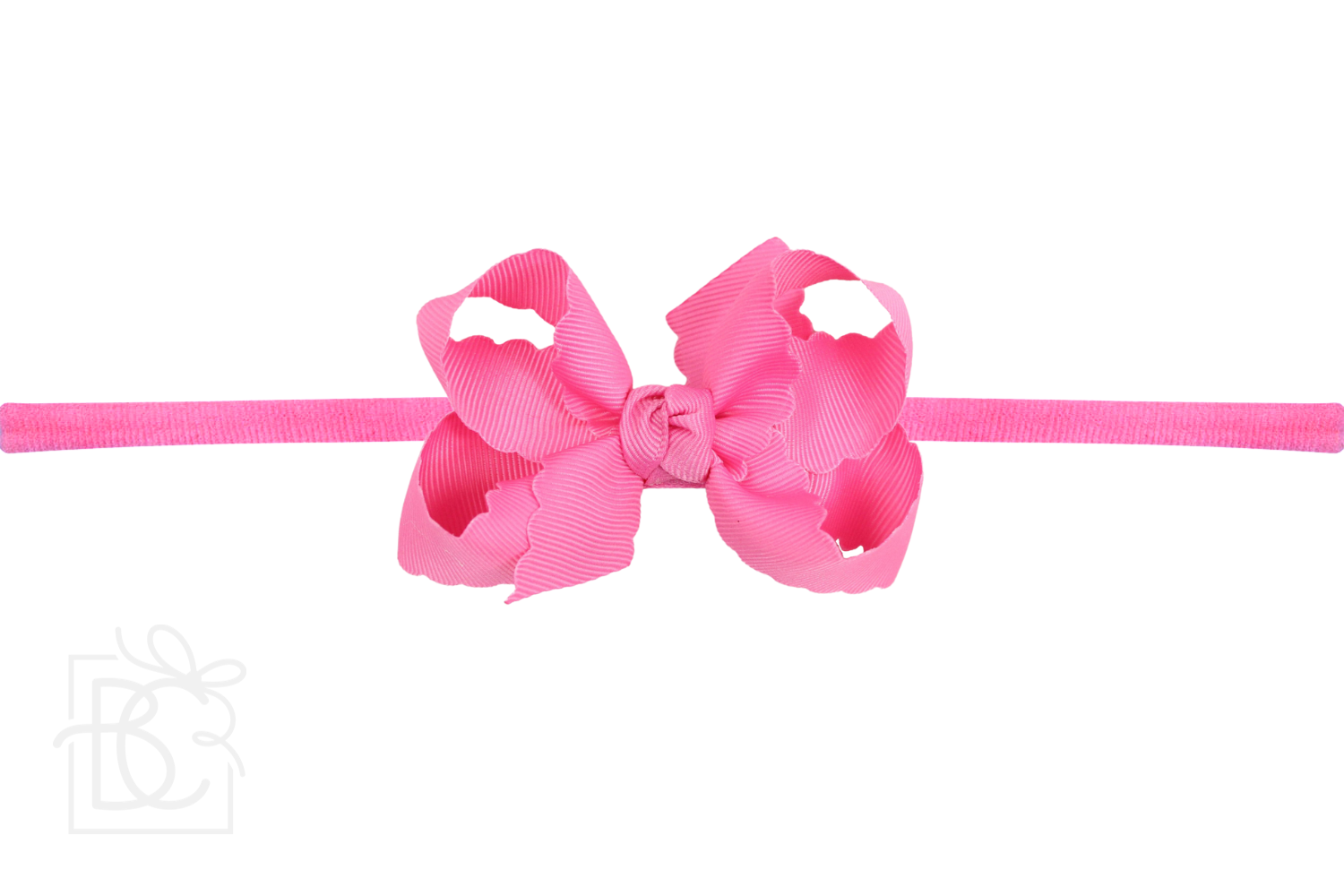 1/4" HEADBAND SCALLOPED EDGE BOW | 3.5" Orange