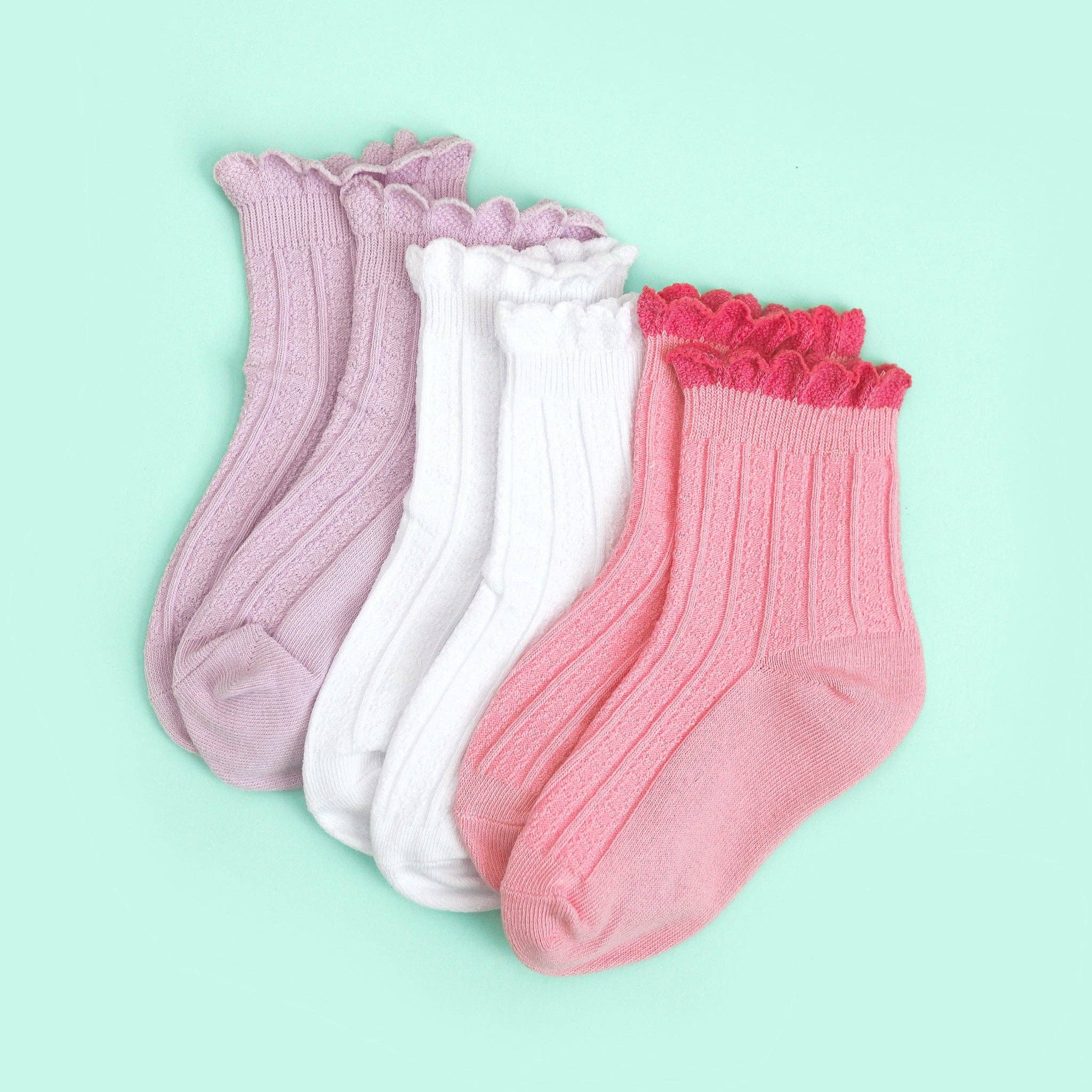 Frill Midi Socks | White