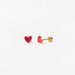 Earrings | Neon Pink Enamel Heart - The Yellow Canary