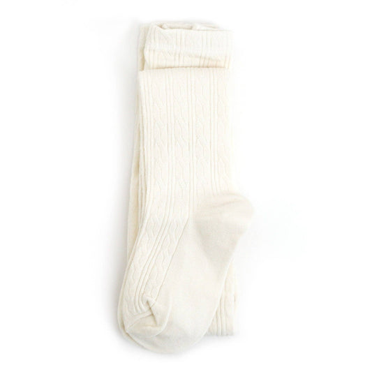 Cable Knit Tights | Ivory - The Yellow Canary