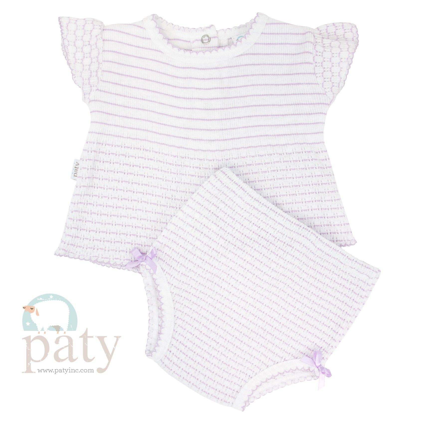 2 PC Diaper Set | Pink Pinstripe - The Yellow Canary