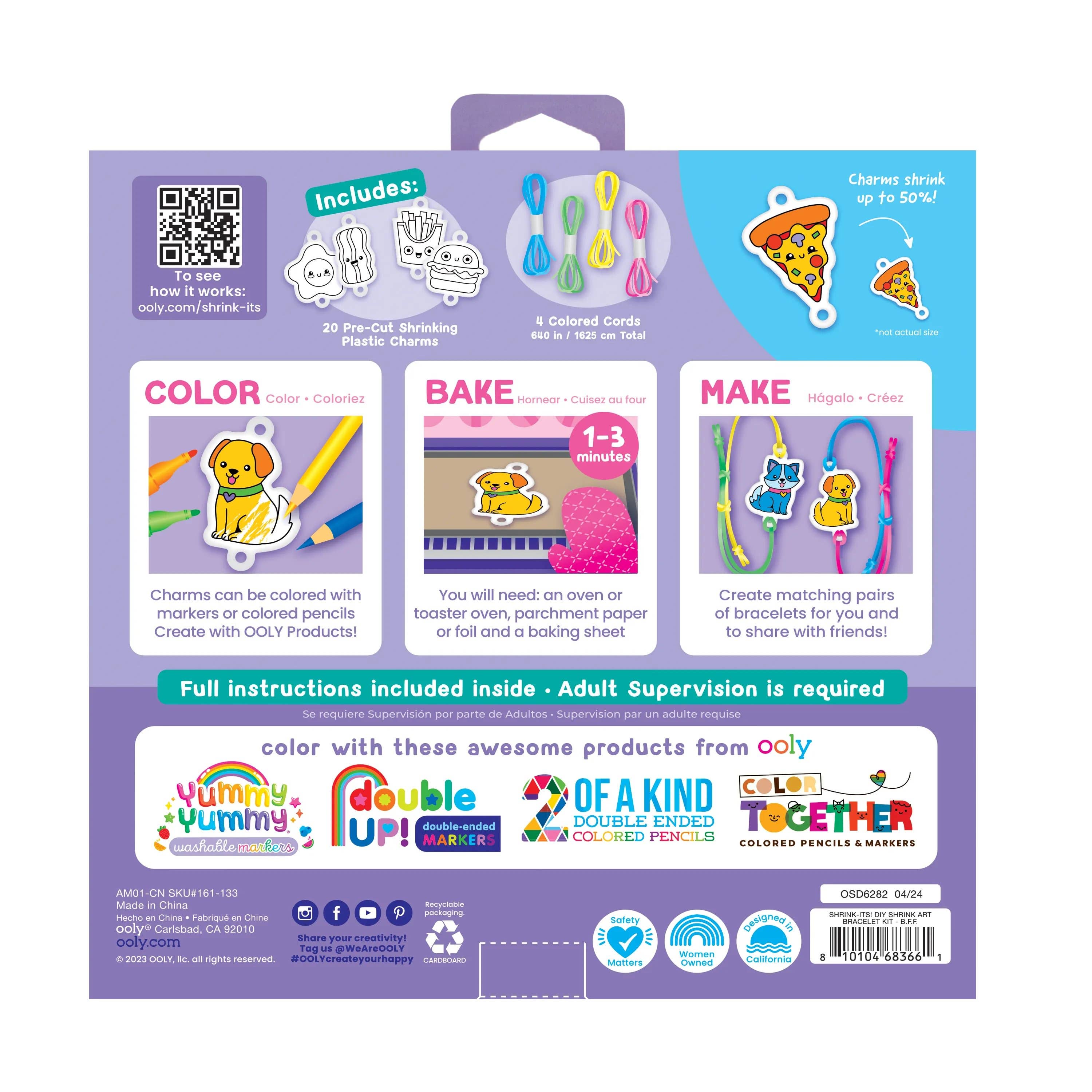 Shrink-Its!: D.I.Y. Shrink Art Bracelet Kit - B.F.F. (24 PC - The Yellow Canary