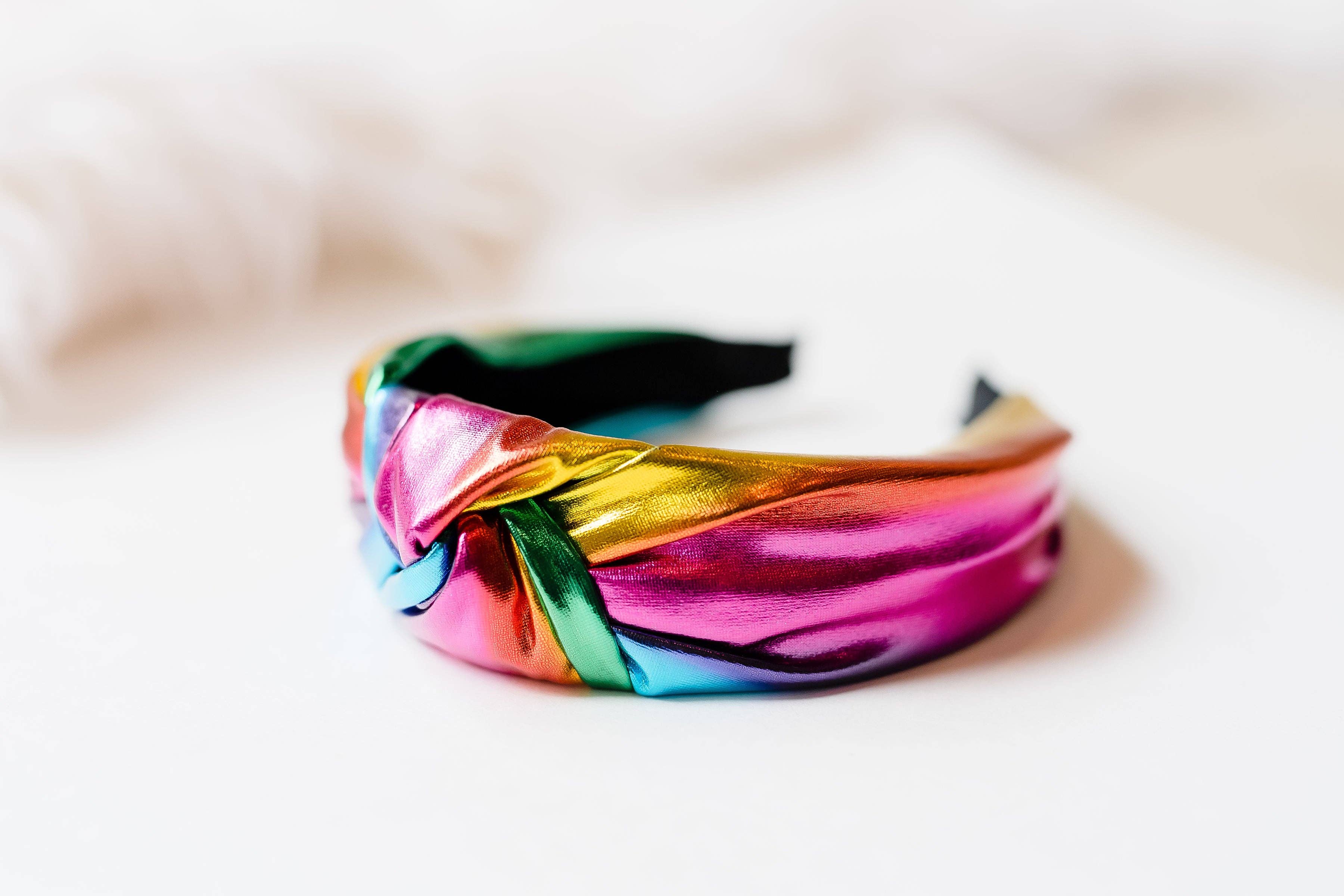 Lamé Knot Headband | Pink