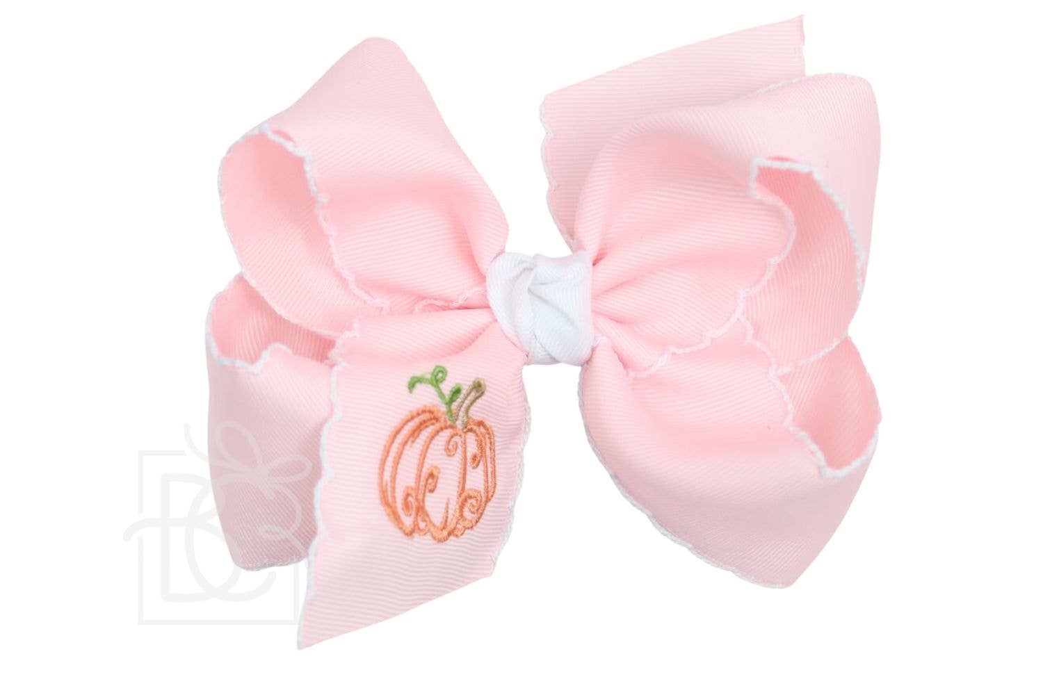Embroidered Pumpkin Bow