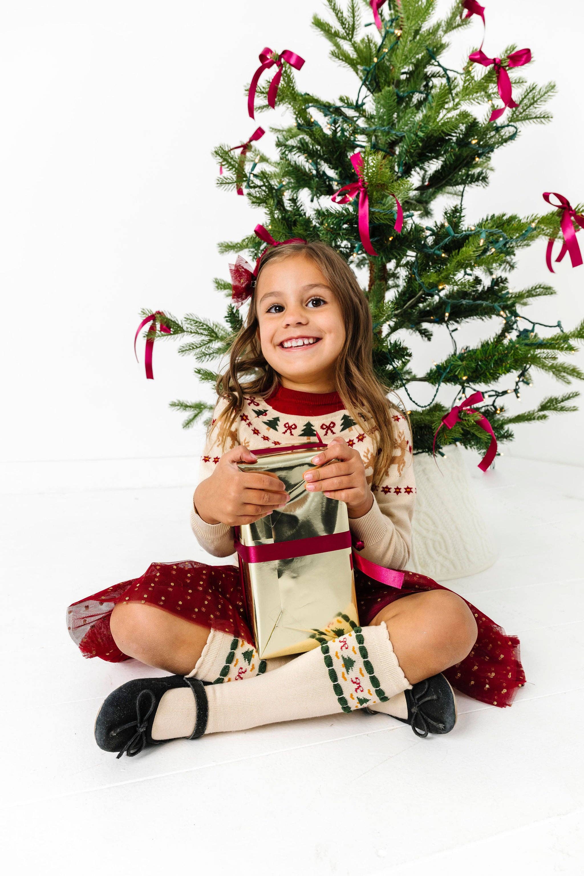 Fair Isle Knee High Socks | Vanilla