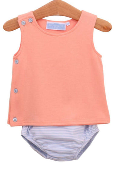 Shepherd Diaper Set | Lt Blue Stripe Coral - The Yellow Canary