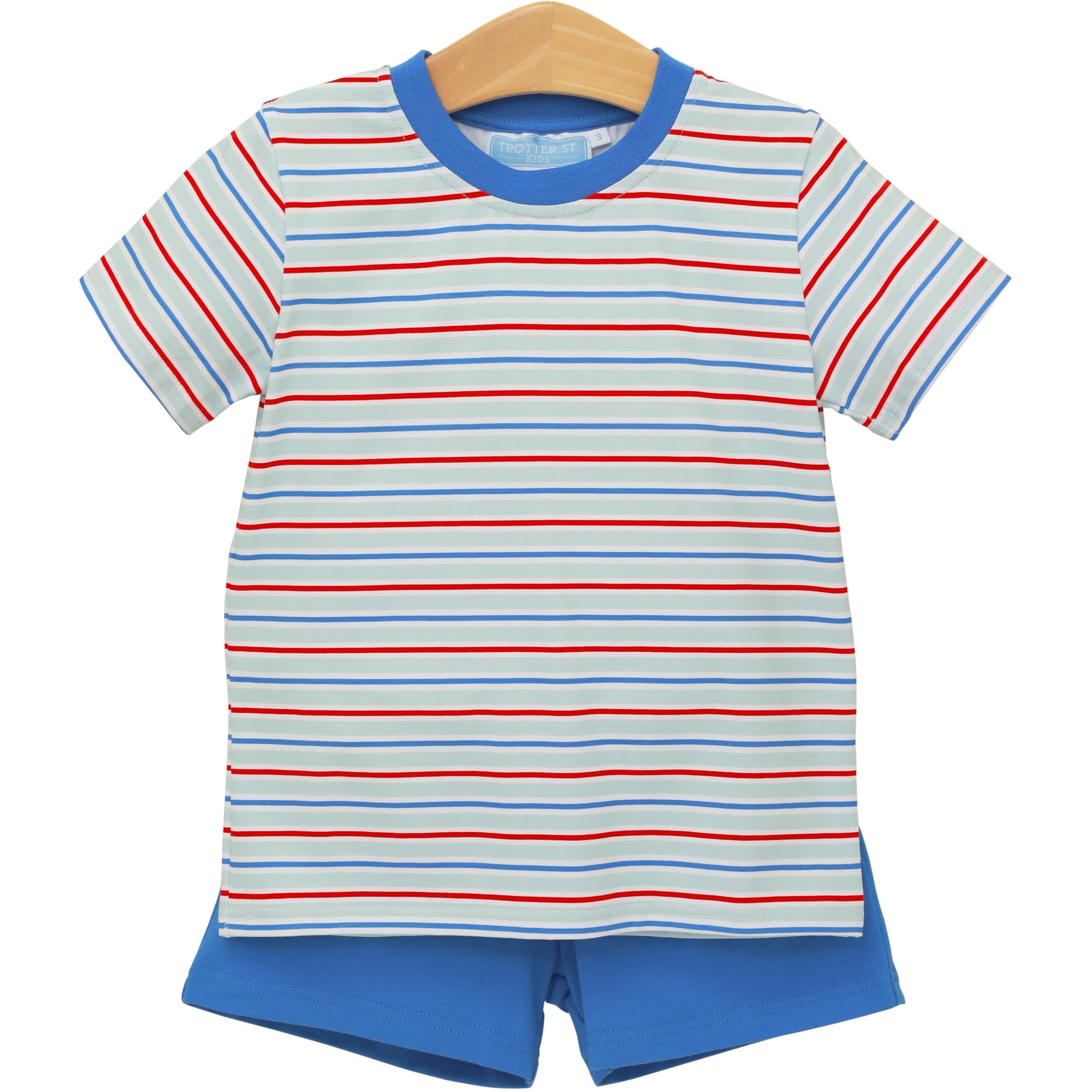 Drew Short Set | Patriotic Stripe - The Yellow Canary