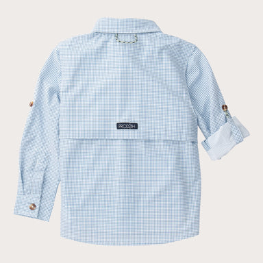 LS Fishing Shirt | Navy Peony Surfside Plaid - The Yellow Canary
