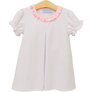 Harriet Dress | Lt Pink Bitty Dot - The Yellow Canary