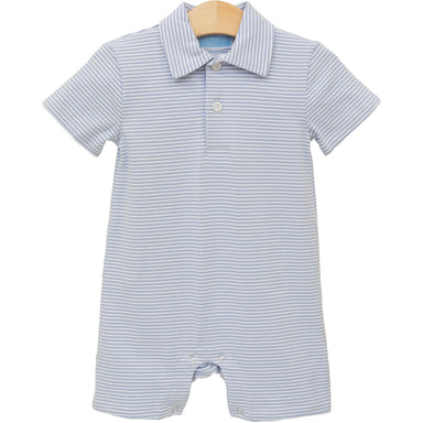 Henry Polo Romper | Dusty Blue Stripe - The Yellow Canary