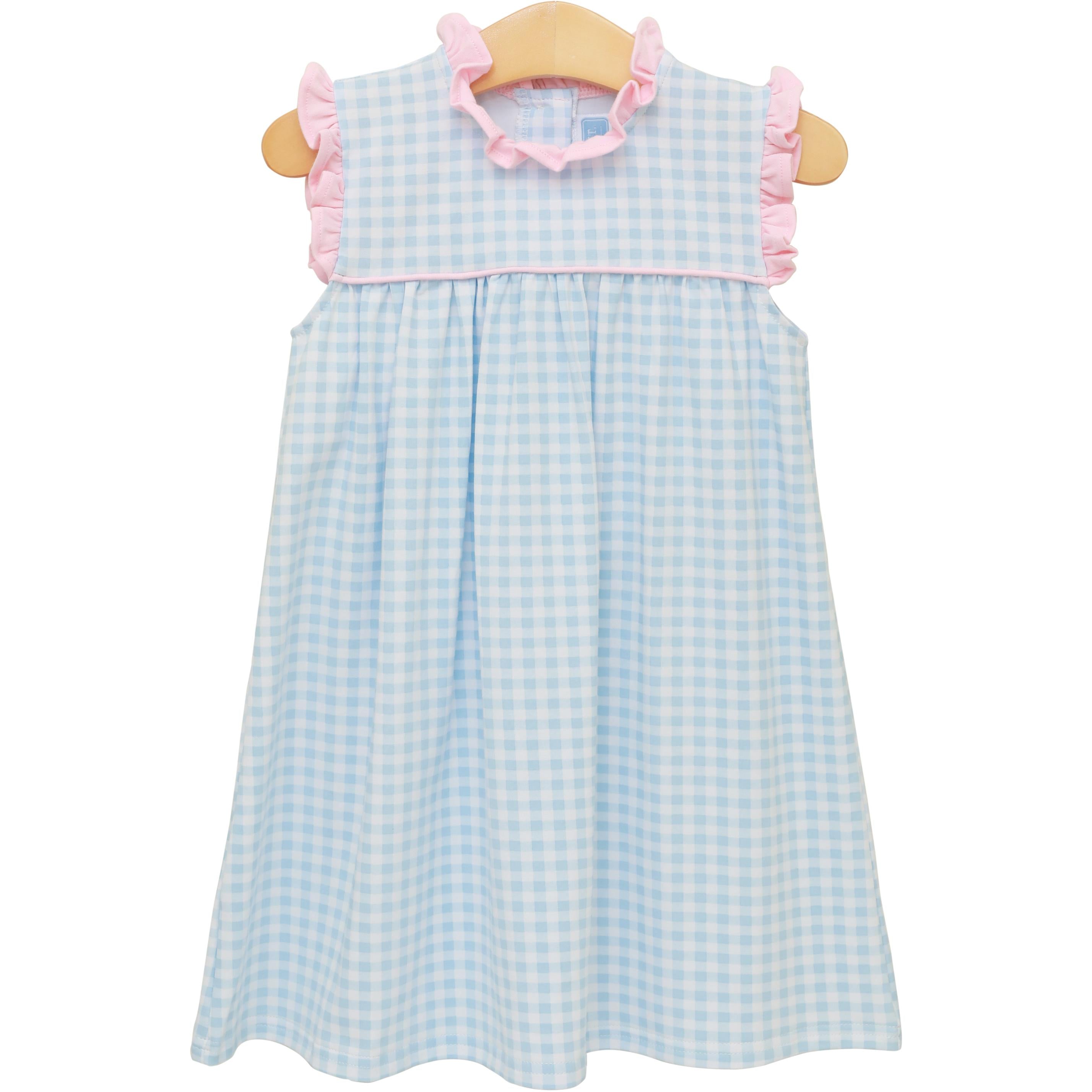 Meredith Dress | Lt Blue Gingham - The Yellow Canary