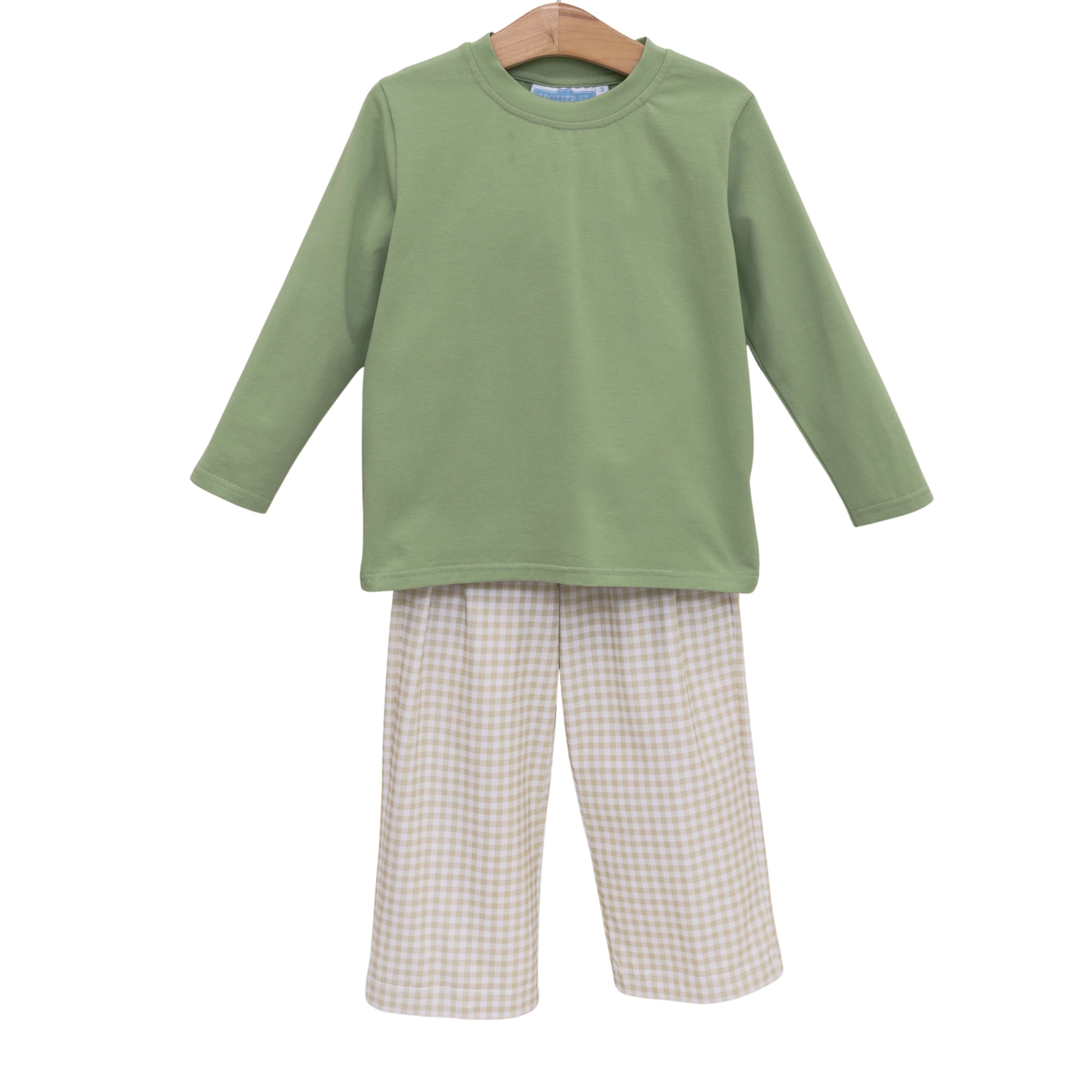 Miller Pants Set | Khaki Gingham
