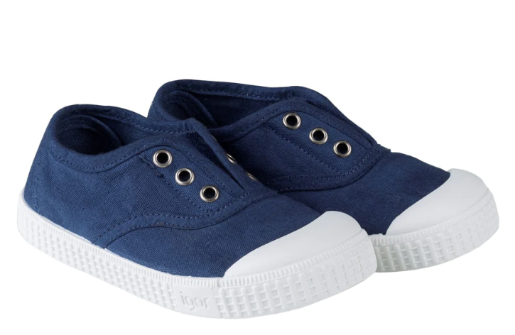 Laceless Canvas Shoes | Navy