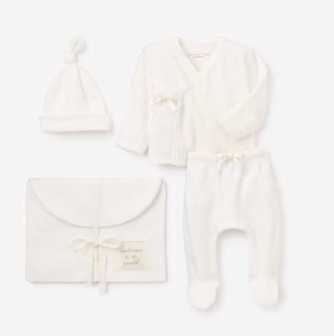 Whisper White Velour Bag Set