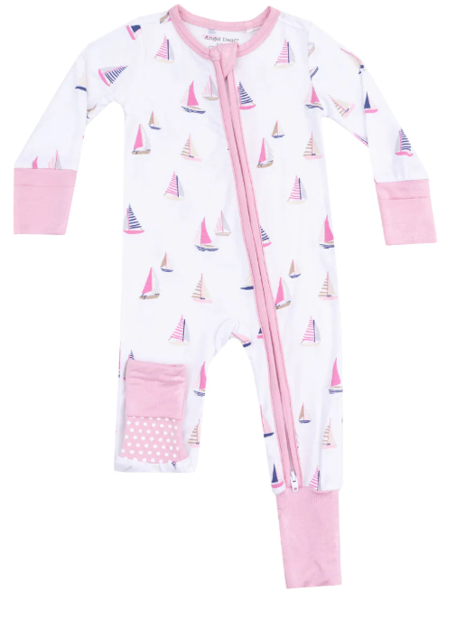 2-WAY ZIPPER ROMPER | Pink SAILBOAT