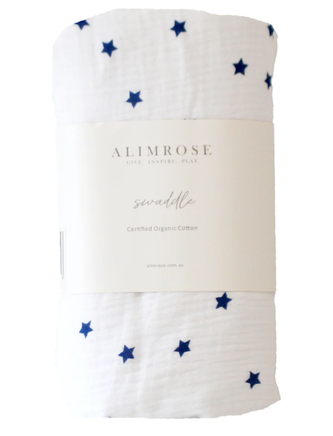 Muslin Swaddle | Navy Stars