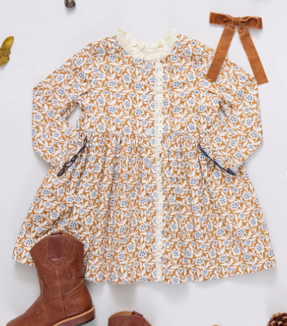 Autumn Dress | Gold Climbing Floral