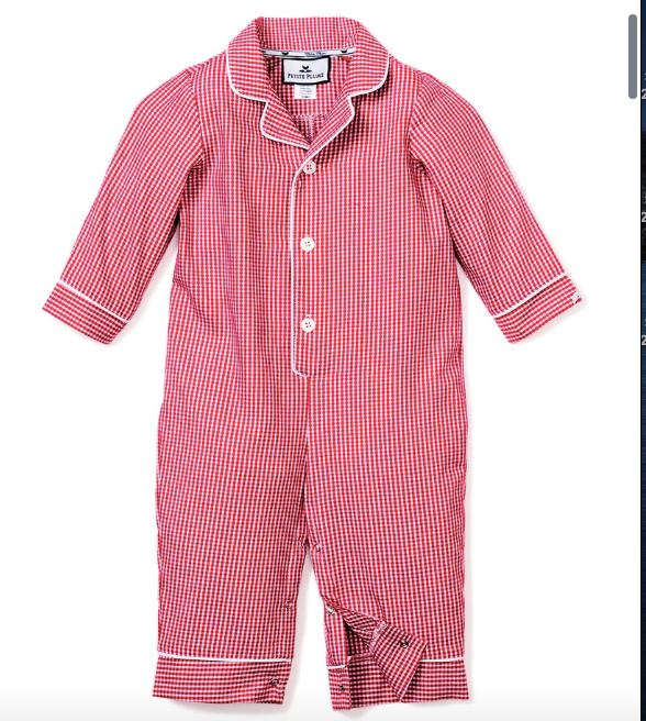 Flannel Romper | Red Mini Gingham