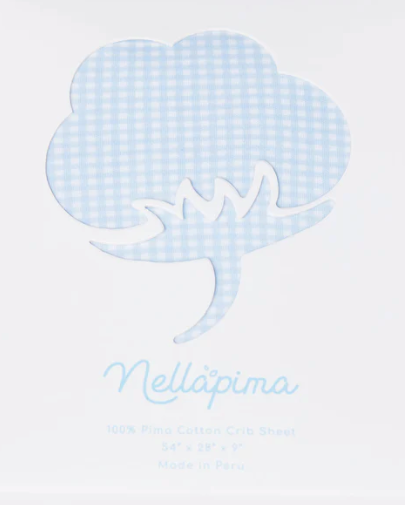 Crib Sheets | Blue Gingham