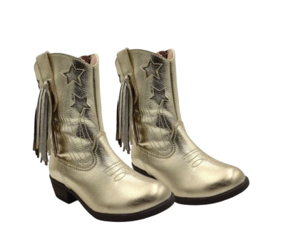 Sparkle Step Boots | Metallic Gold