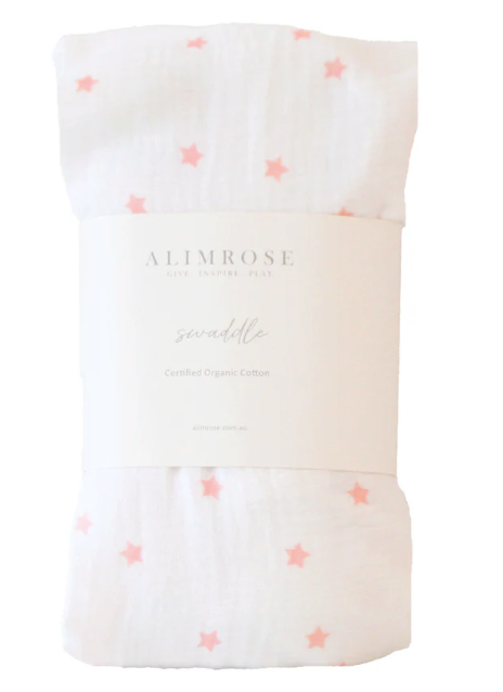 Muslin Swaddle | Pink Stars