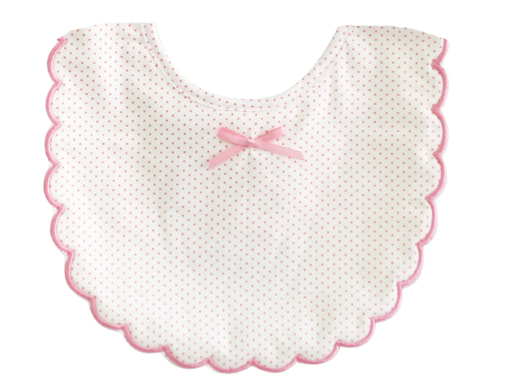 Scallop Edge Bib | Spot Pink