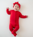 Zippered Footie | Cardinal - The Yellow Canary
