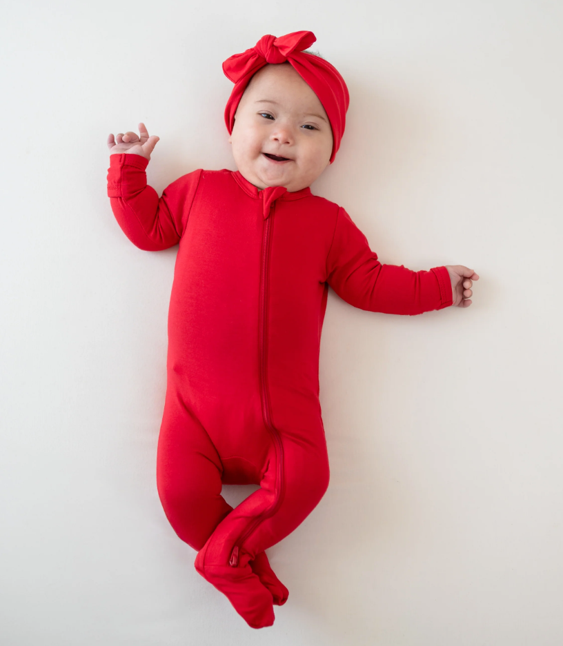 Zippered Footie | Cardinal - The Yellow Canary