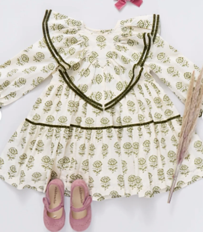 Raphaela Dress | Olive Rose Floral