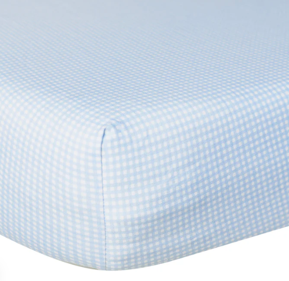 Crib Sheets | Blue Gingham