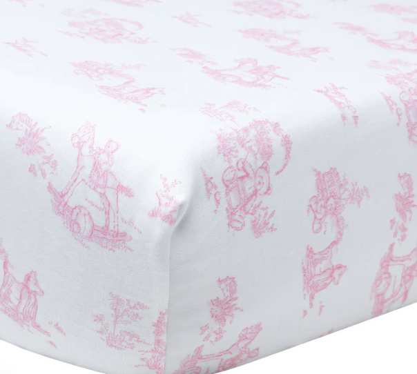 Baby Crib Sheets | Pink Toile