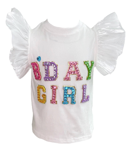 Ruffle Gem Shirt | Birthday Girl - The Yellow Canary