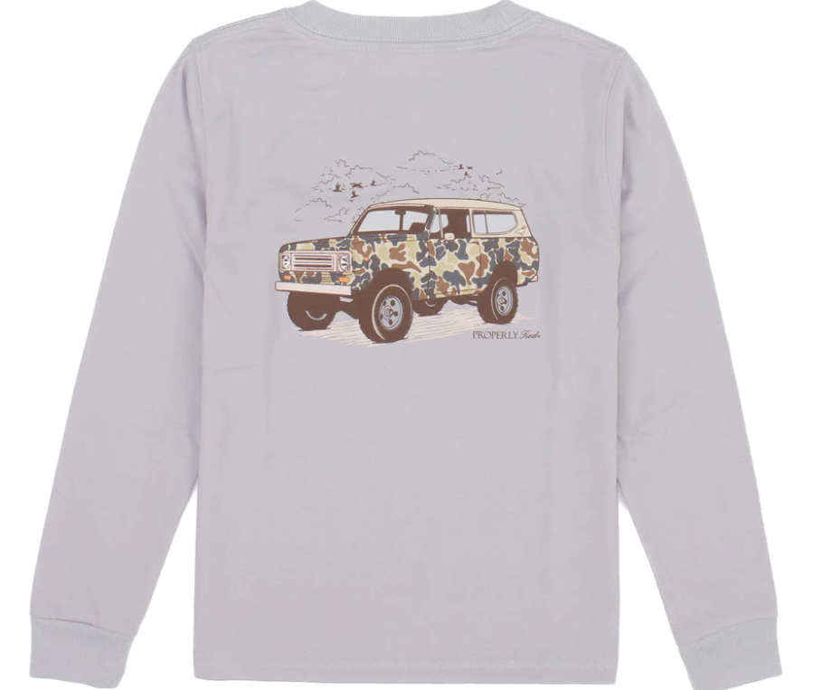Boys Camo Truck LS Ice Grey