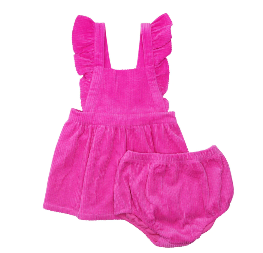 Poppy Corduroy Pinafore | Super Pink