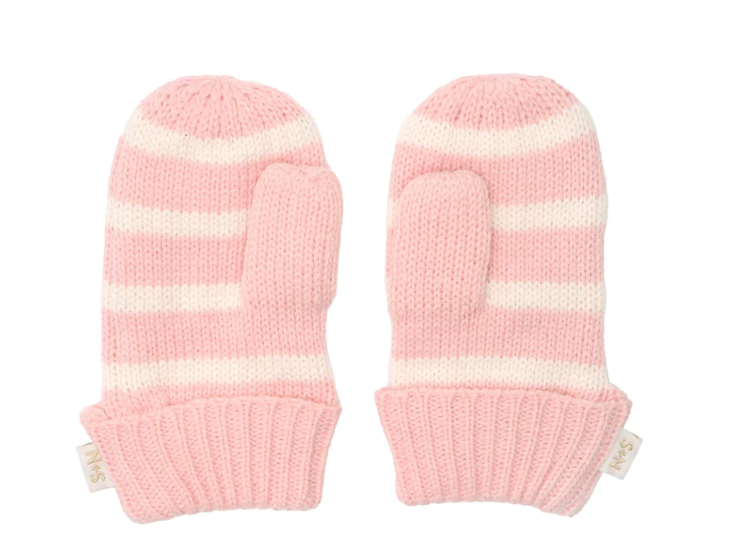 Taylor Striped Gloves | Silver Pink