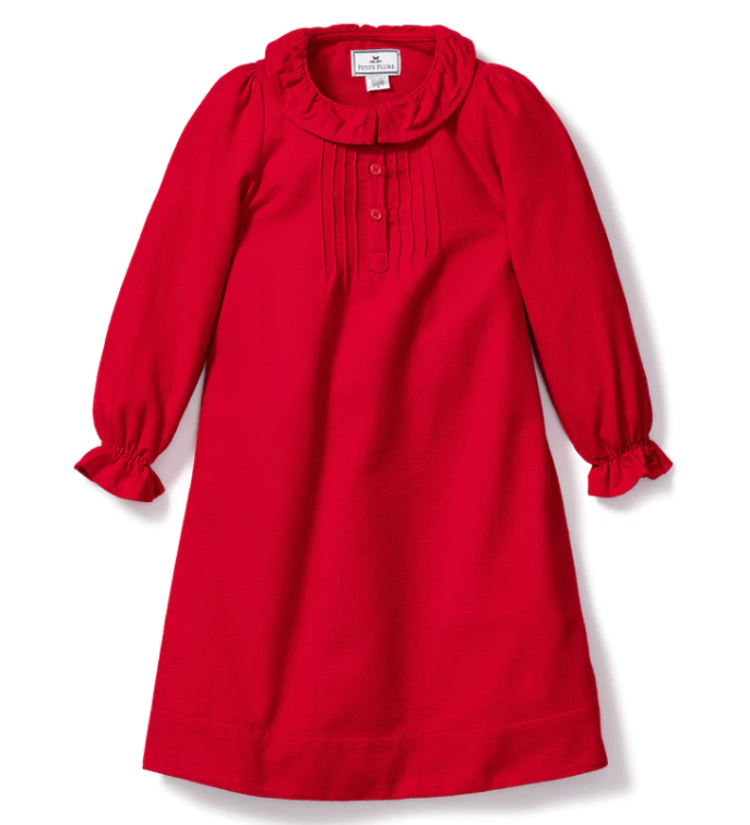 Red Victoria Flannel Nightgown